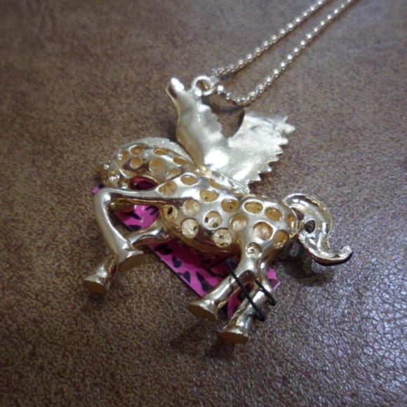 Rhinestone Horse Sweater Necklace - Picture 3 of 6